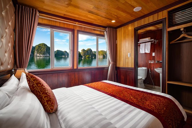 1 night Halong Bay Cruise-Titov Island,Surprise Cave,kayak,meals - Lunch with Ha Long Bay outside the window