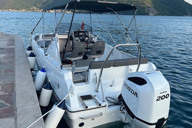 2025 Private Boat To Blue Cave 3 hours ADVENTURE - Our Lady of the Rocks and the view toward Perast