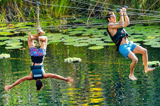 4-in-1 Cenote Tour Guided Experience with Breakfast, Lunch & Wine - Picnic lunch with wine, beer, and a jungle setting