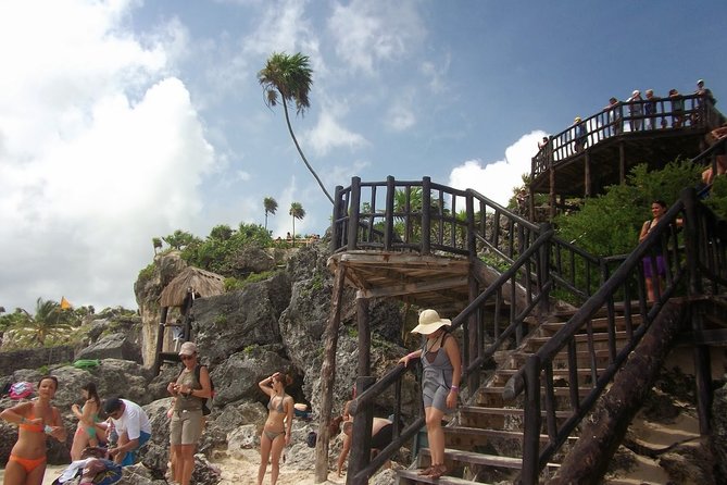 4 PLACES 1 DAY Tour to Coba and Tulum Ruins, Cenote and Playa del Carmen. - Cooling off at Cenote Kuxtal
