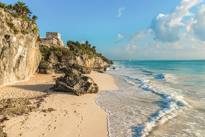 5x1 Tour: Tulum Coba Cenote Mayan Village and Playa del Carmen - Tulum’s ruins and the Caribbean overlook