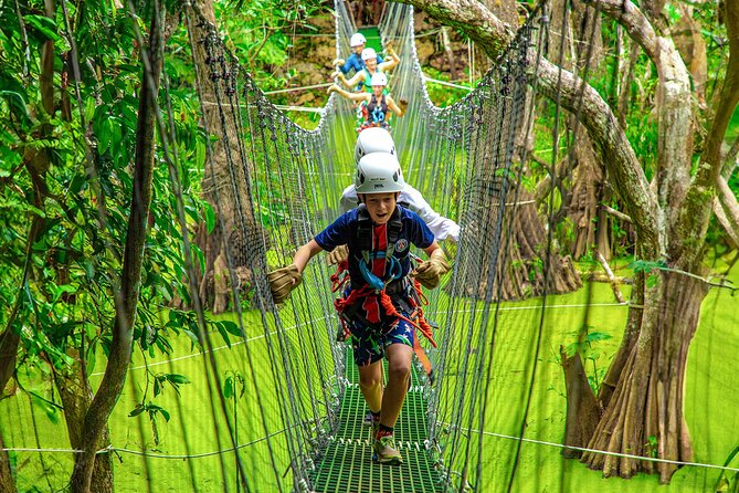 Adrenaline Adventure, Zip Line, ATV and Cenote Maya - Zip lines, bridges, and a controlled rappel