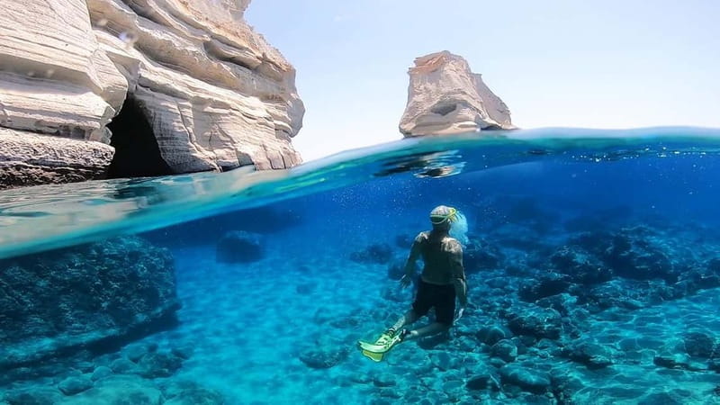 Adventurous Boat Tour to Kleftiko & Sykia Caves - Food, music, and crew service