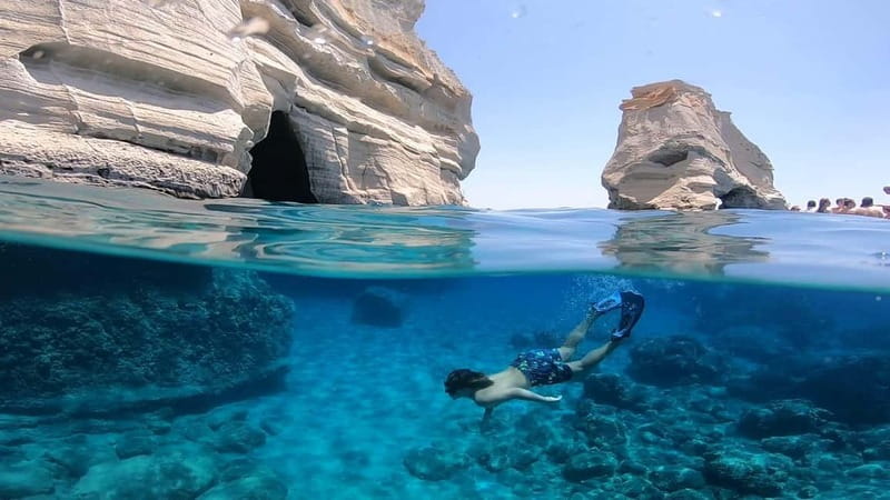 Adventurous Boat Tour to Kleftiko & Sykia Caves - From Adamas to Klima and Vani Beach