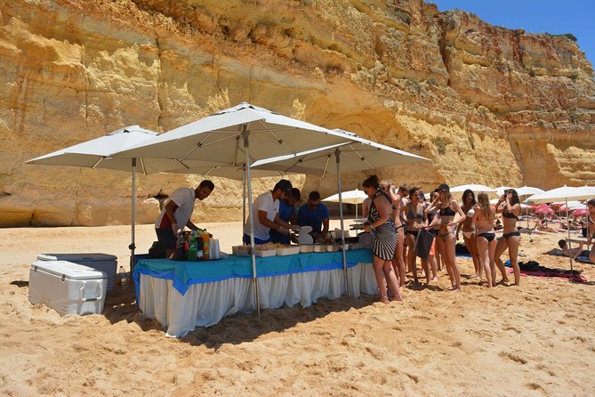 Albufeira Beach BBQ with Caves and Coastline Cruise with Open Bar - Reaching the secluded beach