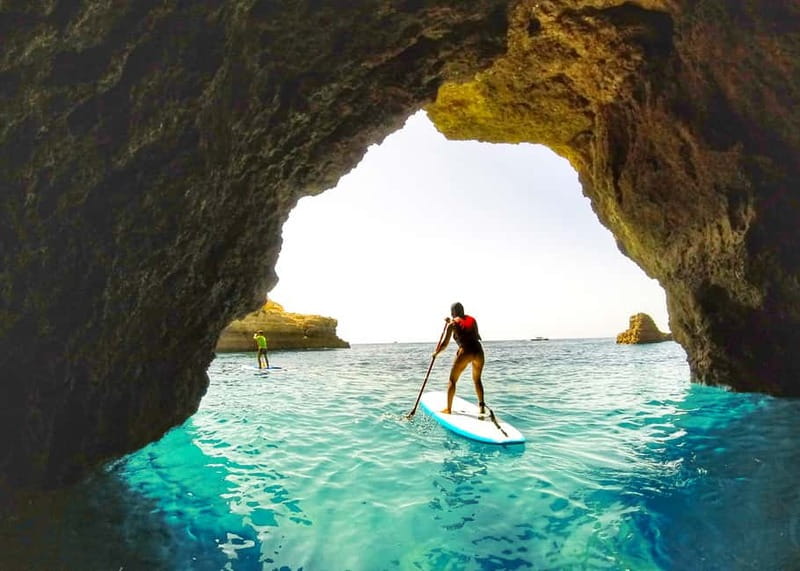 Albufeira: Caves and Beaches SUP Paddleboarding Tour - Learning the board before reaching the caves