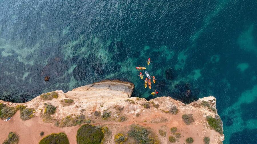 Albufeira Marina: Benagil Cave to Marinha Beach Kayak Tour - Swimming when the sea allows it