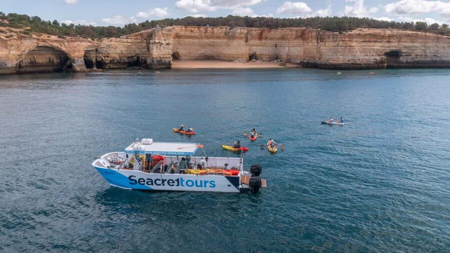 Albufeira Marina: Benagil Cave to Marinha Beach Kayak Tour - Entering Benagil Cave without stepping ashore