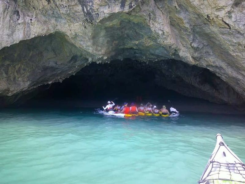Amalfi Coast: Kayak, Snorkeling, Pandora Cave & Hidden Beach - Entering Grotta Pandora by kayak