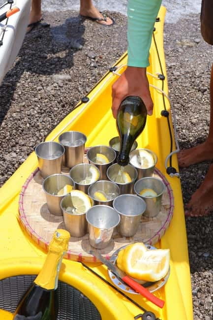 Amalfi: Kayak-Snorkel to Pandora Cave, Hidden Beach & Drinks - Paddling past Maiori and the Norman Tower