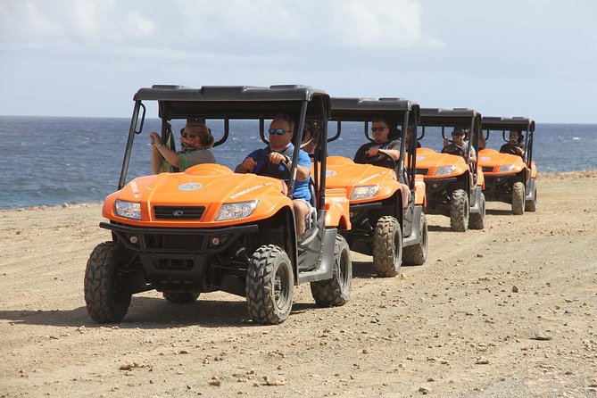 Aruba UTV Tour with Natural Cave Pool and Cliff Jumping - Shark Bay, Tripod Bridge, and Black Stone Beach