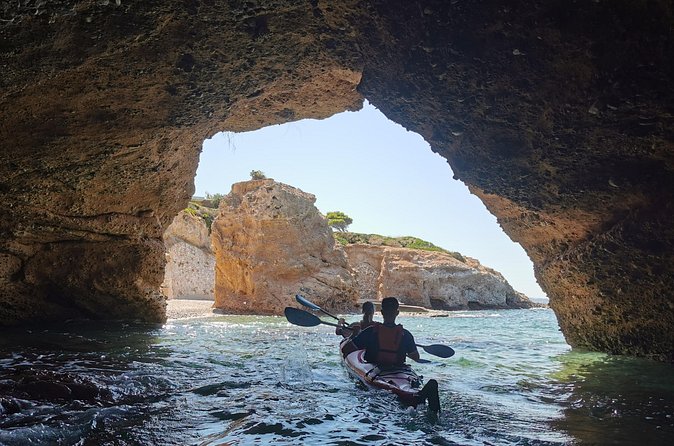 Athens: Kayak and Snorkeling at Caves and Hidden Beaches - The private beach stop