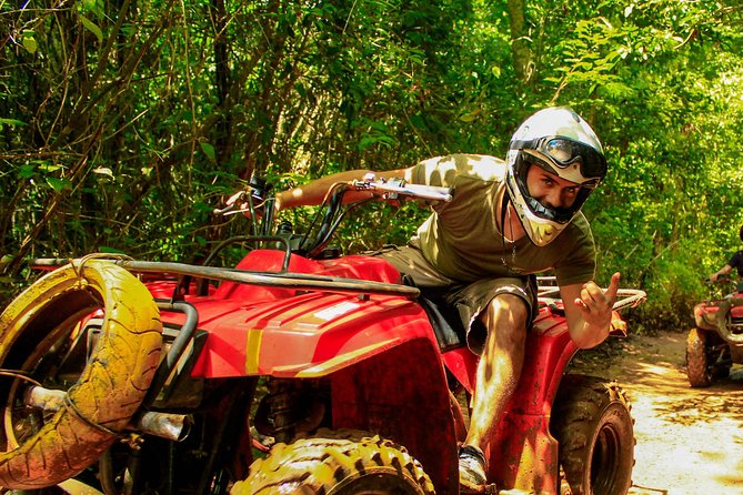 ATV Adventure, Interactive Bridges, Ziplines, Cenote and Lunch - Three ziplines and hanging bridges above the forest