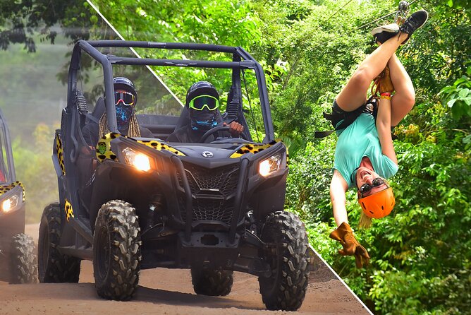 ATV, Ziplines & Cenote with Transportation - ATV riding through the jungle