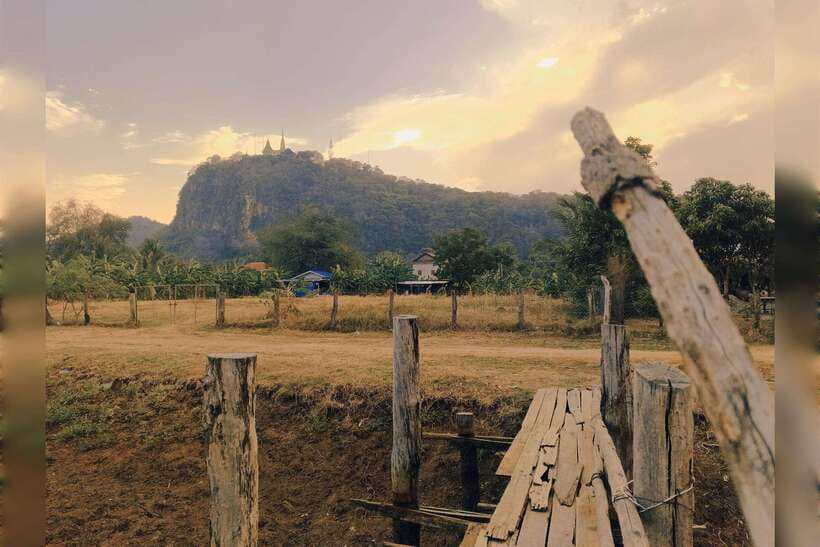 Battambang: Bamboo Train, Bat Cave, Killing Cave by Tuk Tuk - Watching the bats leave Phnom Sampov