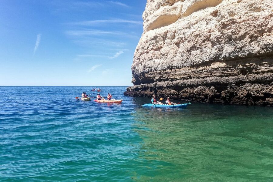 Benagil: Benagil Caves and Secret Spots Guided Kayaking Tour - The return paddle and how tiring it feels