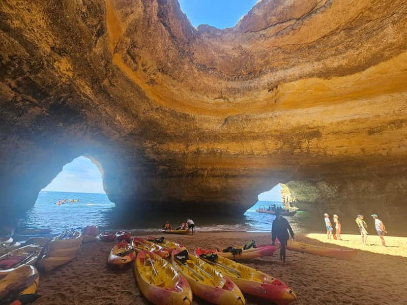Benagil: Benagil Caves Guided Kayak Tour - Entering Algar de Benagil
