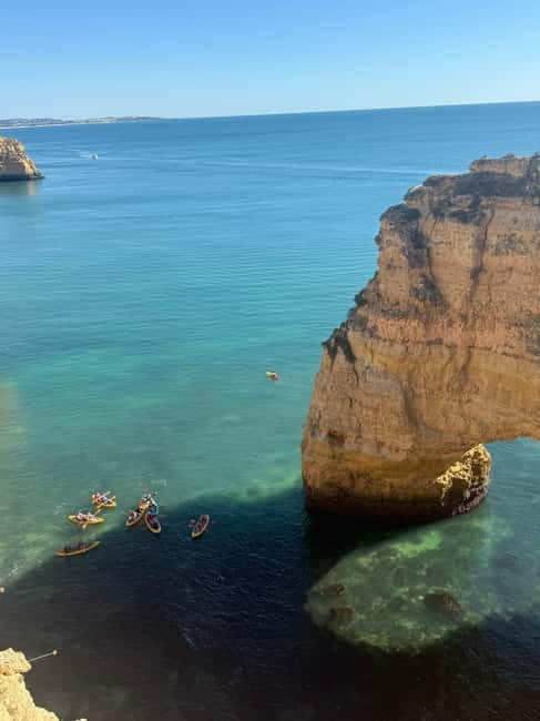 Benagil: Guided Kayak Tour inside caves and Praia da Marinha - Exploring the smaller caves and cliff walls
