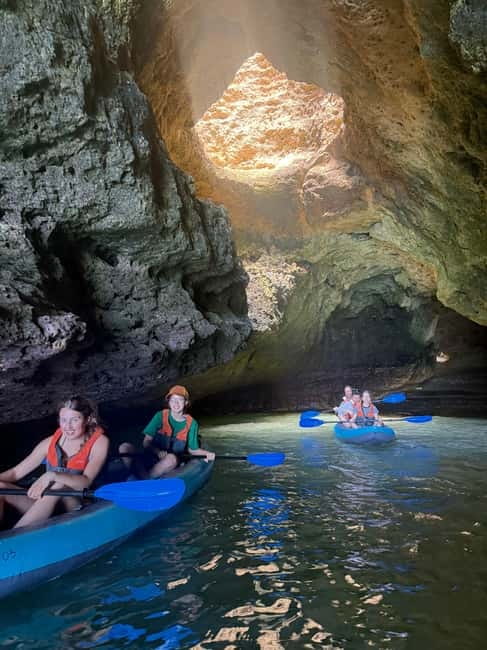 Benagil: Guided Kayak Tour inside caves and Praia da Marinha - Praia da Marinha from the water