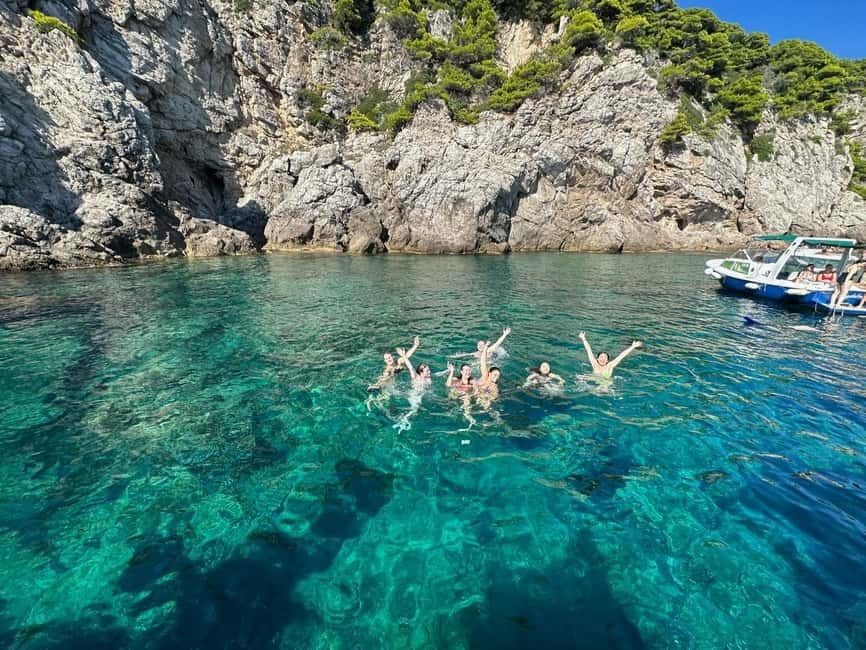 Blue Cave-Green caves-Lopud Sandy beach - tour with drink - Swimming into Koločep’s Blue Cave