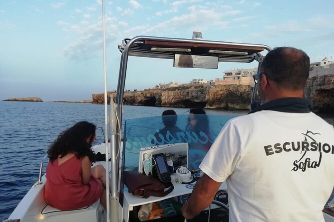 Boat trip to the Polignano a Mare caves - Grotta Palazzese and the first cave views