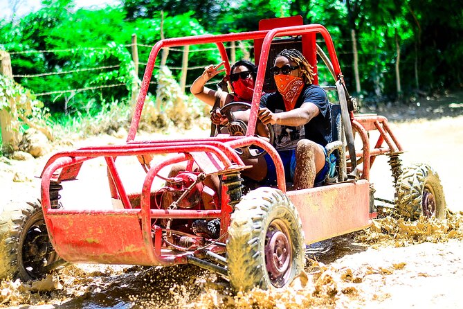 Buggy Tour to Macao Beach and Water Cave with Organic Farm - Getting muddy on the rural buggy trails