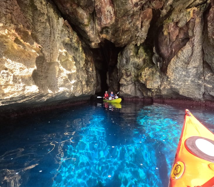 Cala en Porter: Menorca Caves Kayaking Tour & GoPro Photos - Inside the caves, where the coast turns quiet