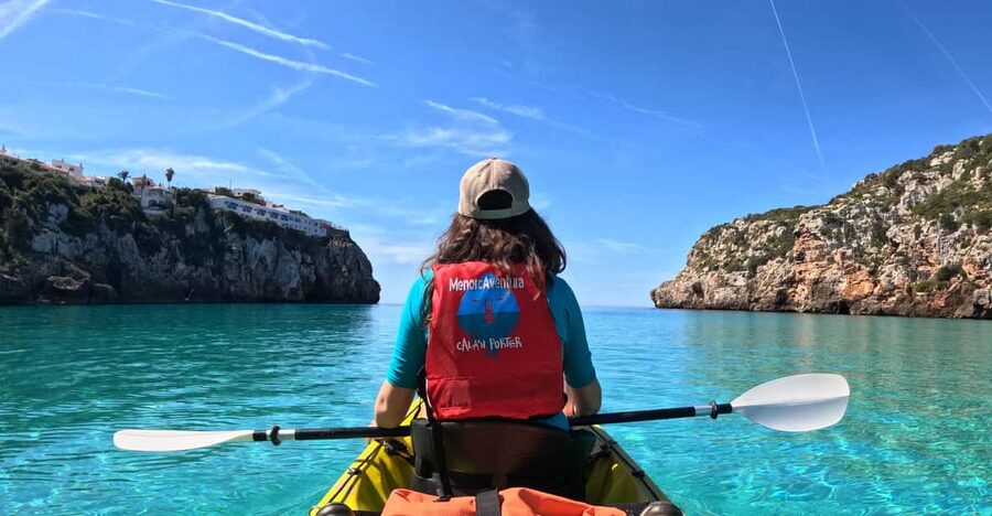 Cala en Porter: Menorca Caves Kayaking Tour & GoPro Photos - Three stops for swimming and snorkeling