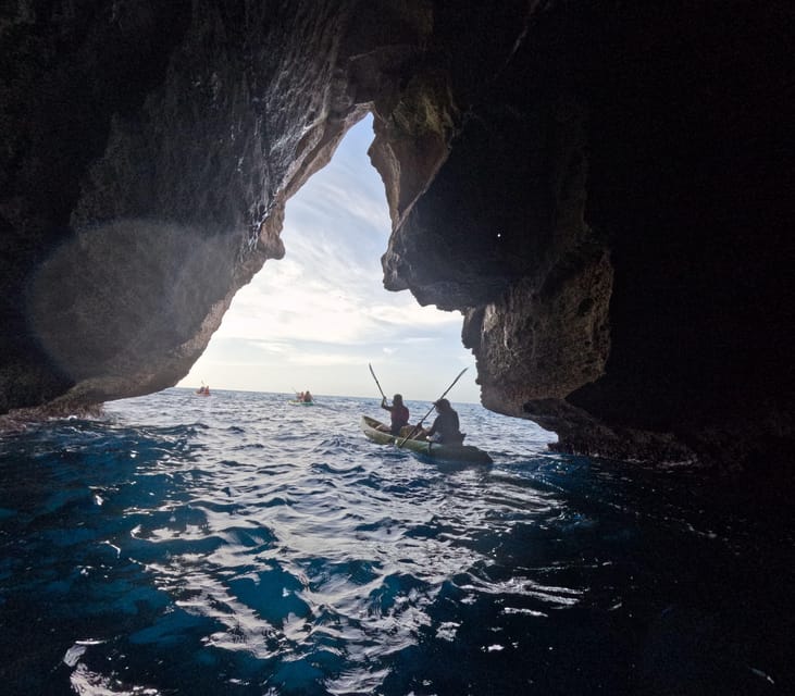 Cala en Porter: Menorca Caves Kayaking Tour & GoPro Photos - The first paddle and the sea cliffs