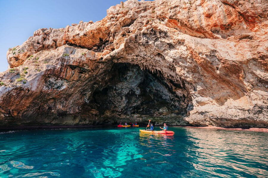Cala Varques: Guided Sea Caves Kayak & Snorkeling Expedition - Inside the sea caves