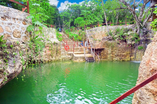 Cancun ATV Tour with Zipline, Cenote & Transportation - The three-line zipline circuit