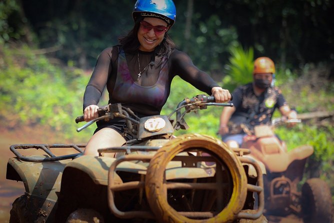 Cancun Best ATV Tour, Ziplines and Cenote Swim with Lunch - Short zip lines above the trees