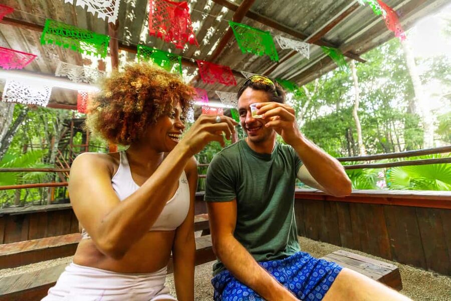 Cancún: Cenotes Adventure with Tequila Tasting & Mayan Snack - The first ride into the jungle