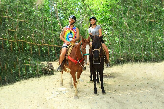 Cancun Horseback Riding, ATV, Ziplines, Cenote, Lunch and Drinks - Ziplines, a Suspension Bridge, and a Spider Web