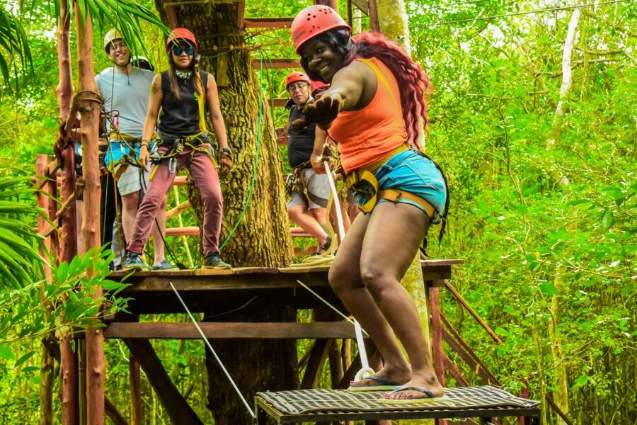 Cancun: Jungle ATV Tour, Ziplining, and Cenote Swim - Three beginner-friendly ziplines over the trees
