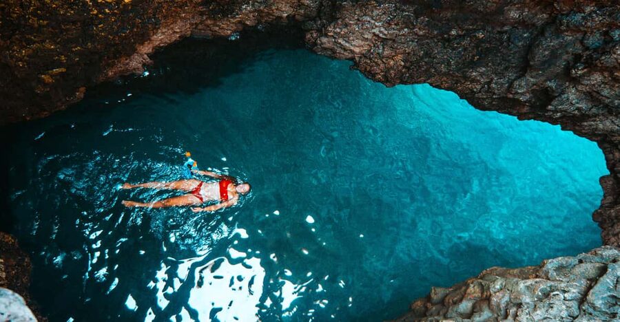 Cape Kamenjak: Kayak Tour with Cave Experience - Cliff jumping, with no pressure to prove anything