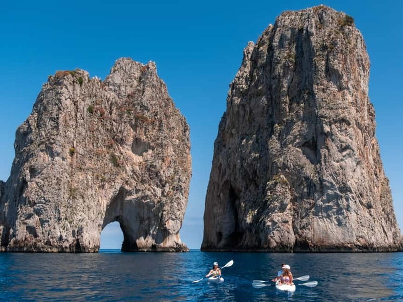 Capri: Caves and Beaches Kayaking Tour with GoPro Photos - Blue-green light inside the Green Caves