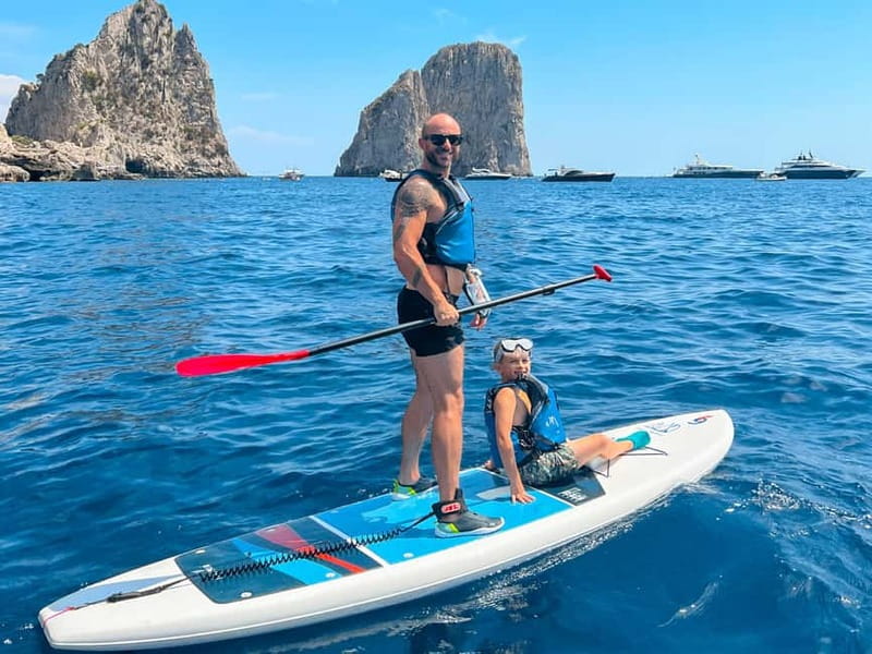 Capri: Caves and Beaches Paddle Board Tour with Photos - Entering the Little Blue Cave and Green Cave