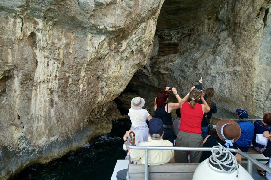 Capri: Island Sightseeing Tour with Blue Grotto Stop - Leaving Marina Grande for Capri’s cliffs