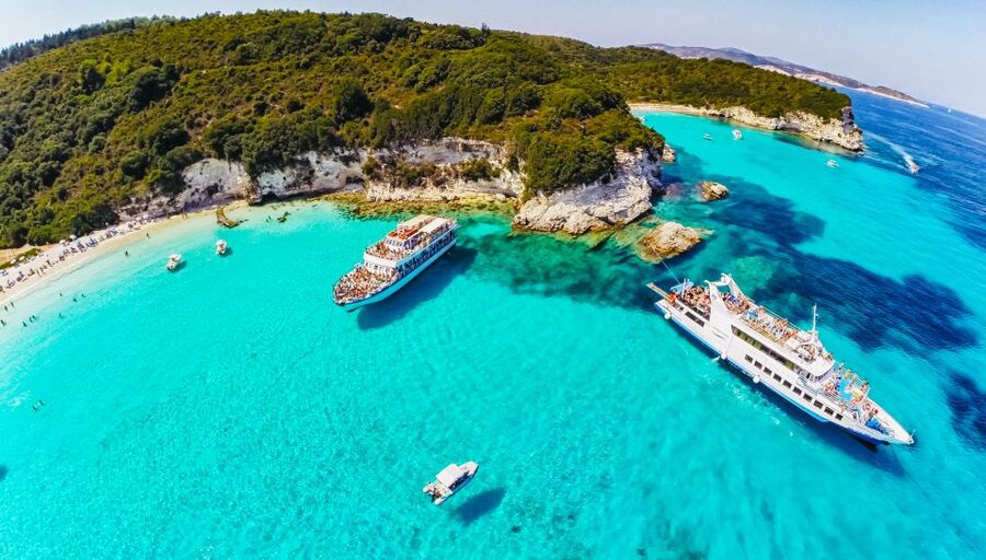 From Corfu: Day Cruise to Paxos, Antipaxos, and Blue Caves - Seeing the Blue Caves from the water