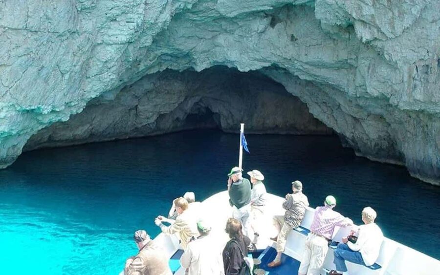 From Corfu: Paxos, Antipaxos & Blue Caves Day Trip by Boat - Leaving Corfu past Garitsa Bay and Mon Repos