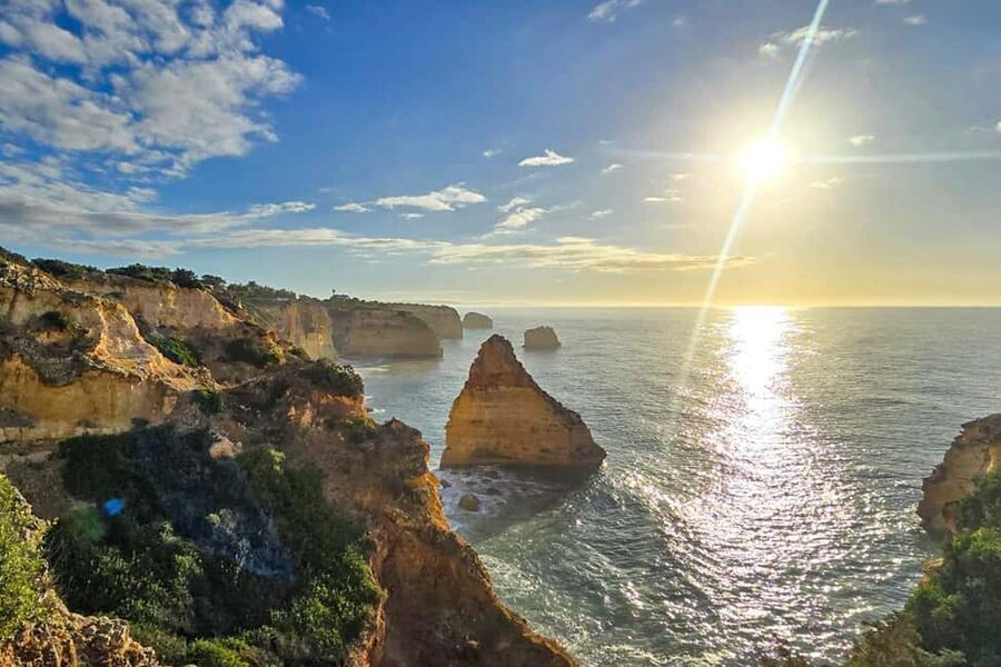 From Faro: 7 Valleys Hiking, Benagil Cave, & Snorkeling Tour - Leaving Faro by van