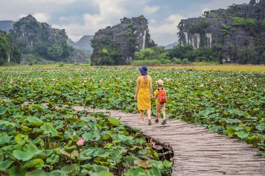 From Hanoi: Trang An Eco-tourism -Bai Dinh pagoda & Mua Cave - The Trang An boat ride through caves and cliffs