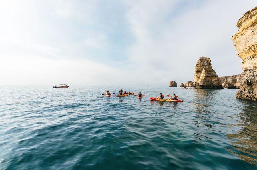From Lagos: Kayaking and Boat Cave Explorer Tour - Weather, boat traffic, and timing