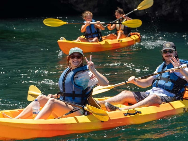 From Lagos: Ponta da Piedade Caves Kayak Tour from Catamaran - Sliding Into the Kayaks