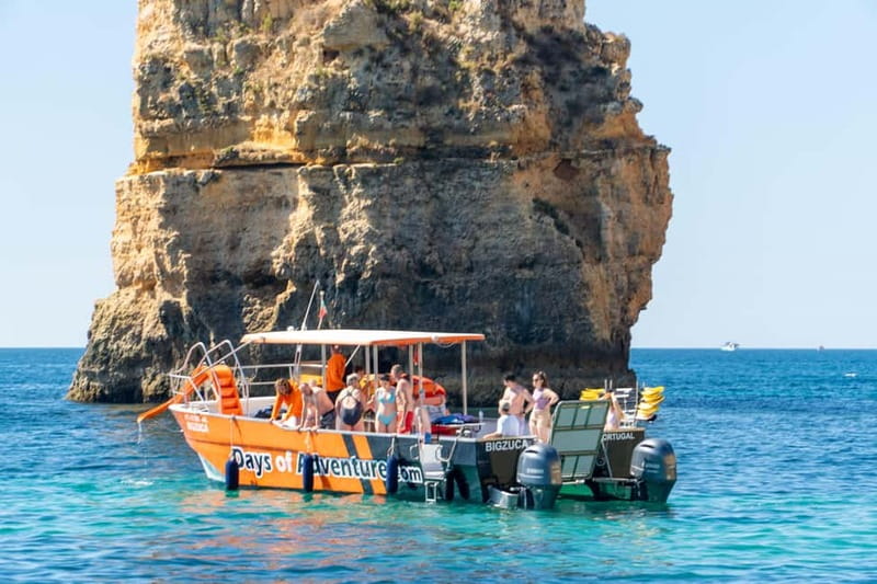 From Lagos: Ponta da Piedade Caves Kayak Tour from Catamaran - The Swim Stop and Boat Slide