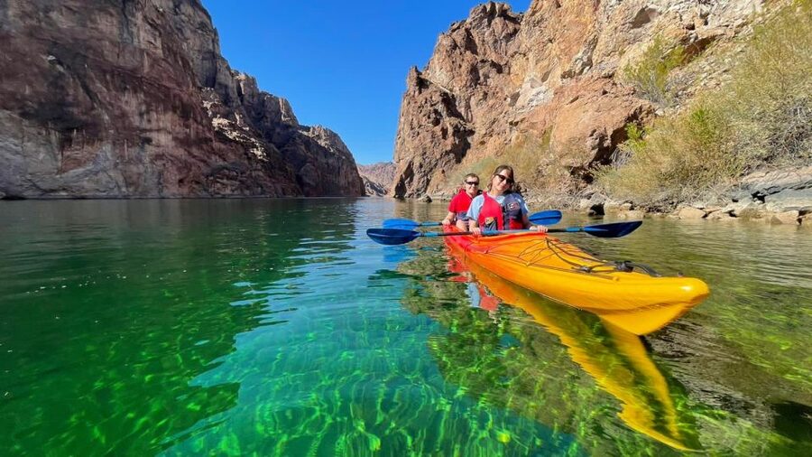 From Las Vegas: Emerald Cave Guided Kayak Tour with Shuttle - Paddling upstream through Black Canyon