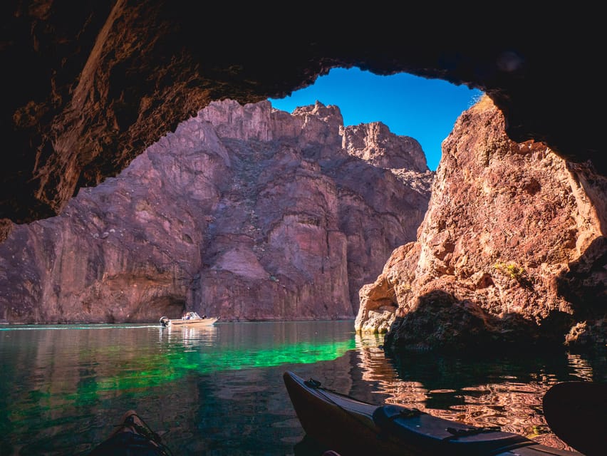 From Las Vegas: Guided Emerald Cave Kayak Tour - Swimming in a cool Colorado River bay