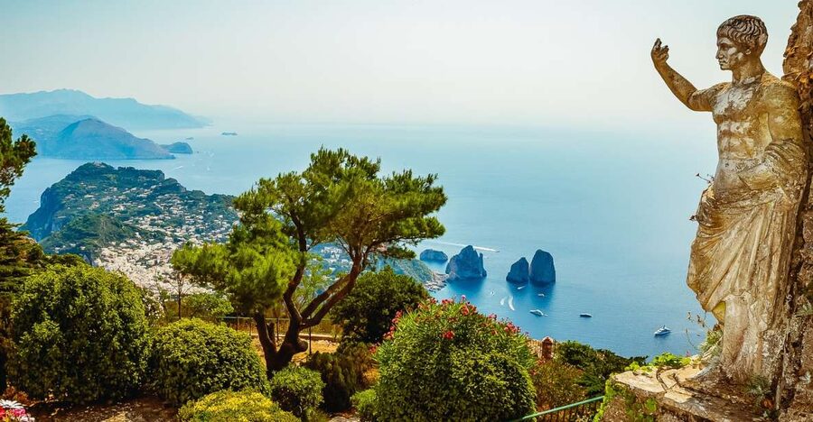 From Naples: Capri and Blue Grotto Day Tour - Capri town and La Piazzetta