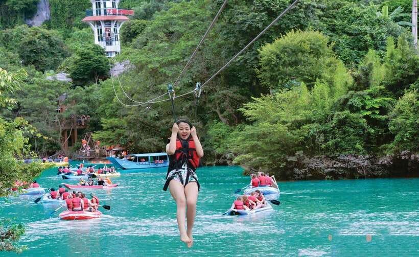 From Phong Nha/DongHoi: Paradise Cave and Zipline Dark Cave - Two caves, two very different moods